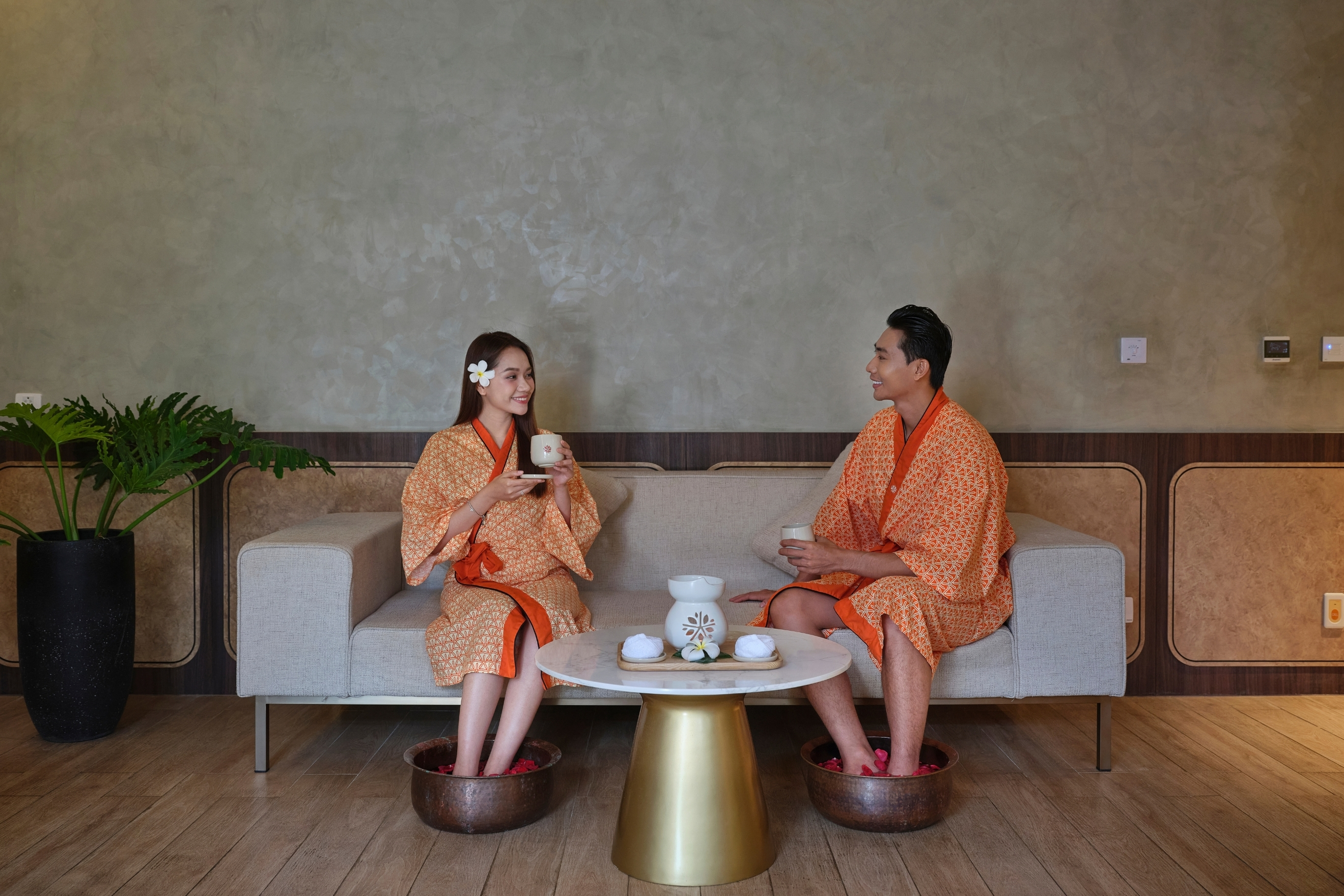 couple at spa